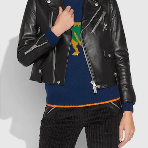 Coach Leather Moto Jacket Size 12. NWOT - Picture 1 of 8